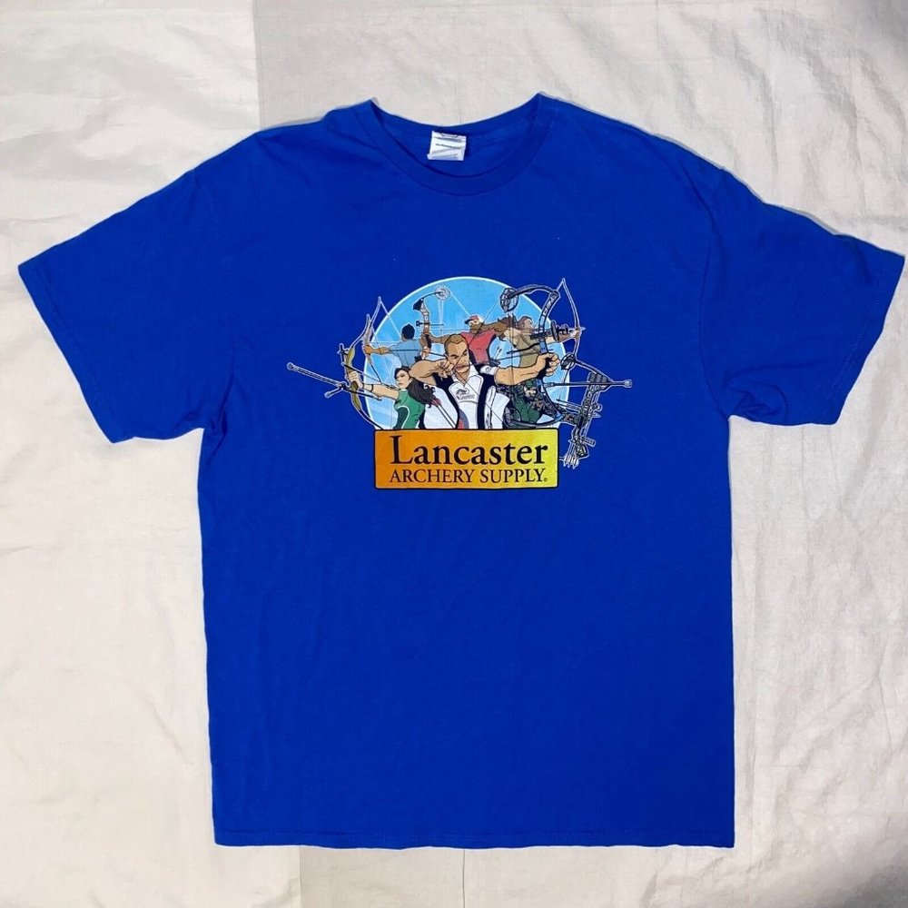 Lancaster Archery Supply Compound Bows Blue Graphic Tshirt - L